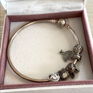Pandora bracelet with assorted charms